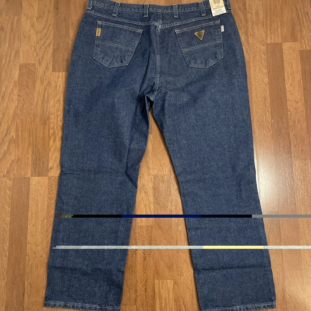 NOS Texas Jeans Mens 44x32 Relaxed Fit Fire Resistant Denim Pants Made In USA